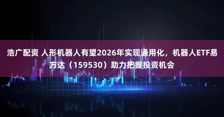 浩广配资 人形机器人有望2026年实现通用化，机器人ETF易方达（159530）助力把握投资机会
